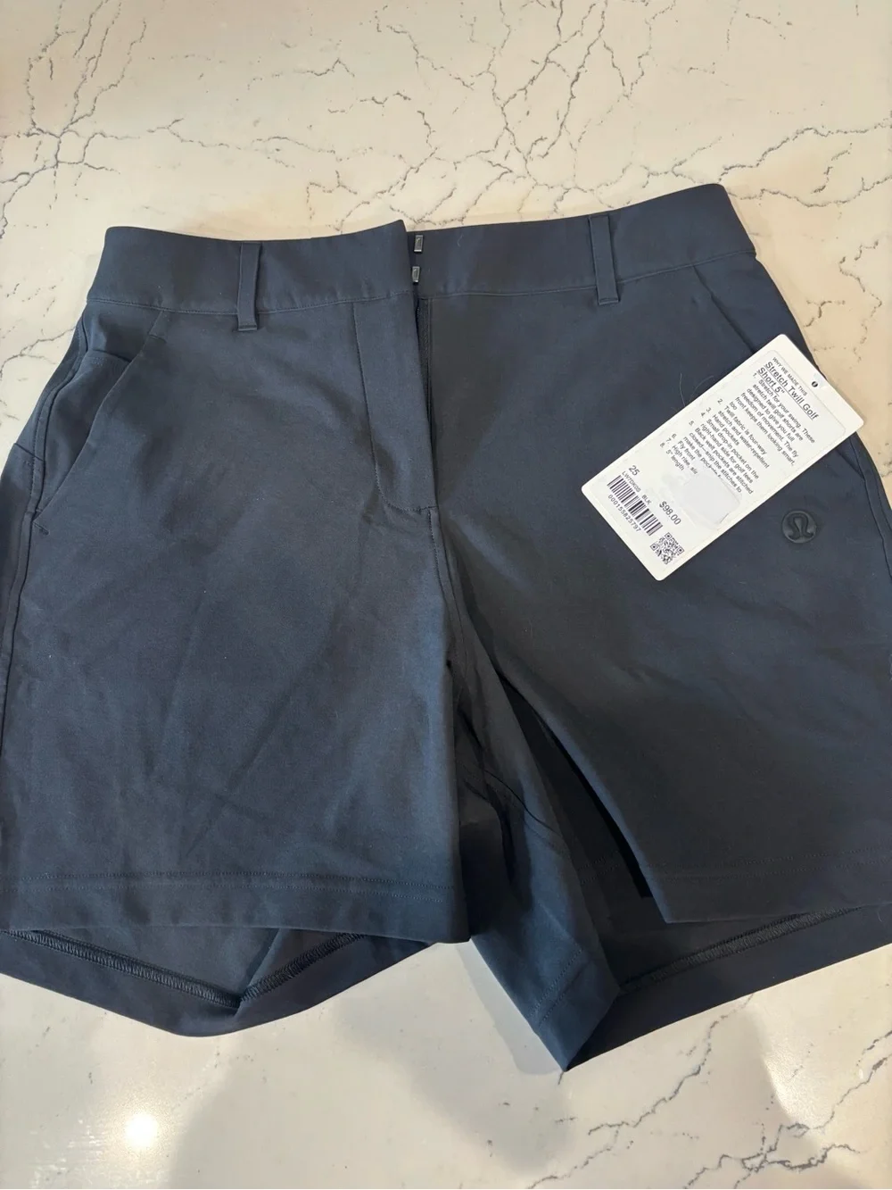 lululemon Women's Stretch Twill Golf Short, Sz 25, 5” in Black NWT